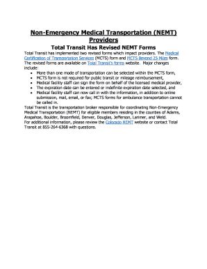 Fillable Online Revised NEMT Forms Fax Email Print PdfFiller