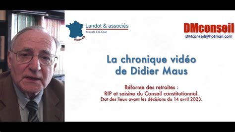 Chronique vidéo de D Maus Réforme des retraites état des lieux