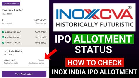 Inox India IPO Allotment Status How To Check Inox IPO Allotment