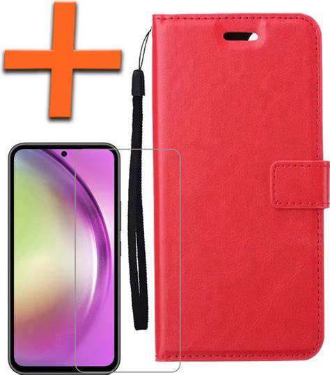 Samsung A54 Hoes Bookcase Flipcase Book Cover Met Screenprotector