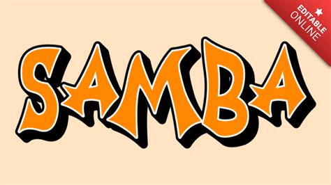 Samba Graffiti Naranja Divertido Generador De Efectos De Texto