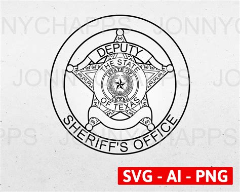 Texas Sheriff's Office Badge SVG, County Sheriff Deputy Star Vector ...