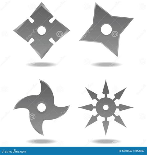 Ninja Throwing Stars Stock Vector - Image: 49315503