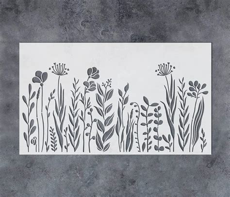 Gss Designs Wildflower Stencil For Painting On Wall Wood