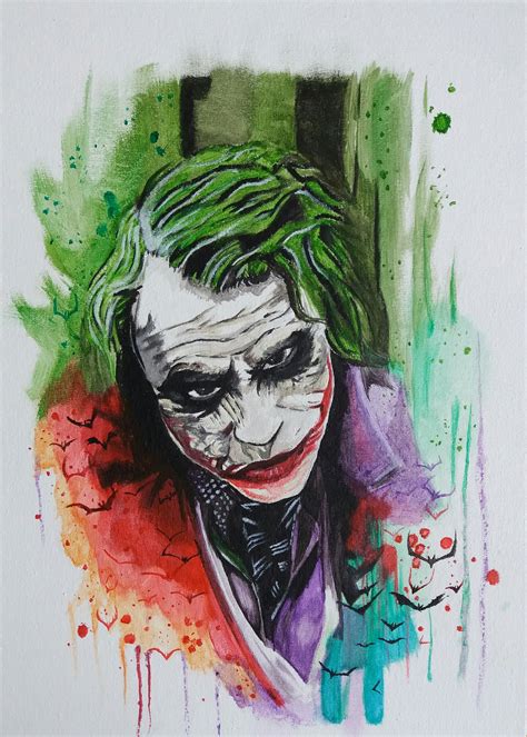 Joker, Heath Ledger, Acrylic on Canvas, 30 to 40 cm : r/painting