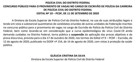 Provas do concurso PCDF são oficialmente suspensas Confira