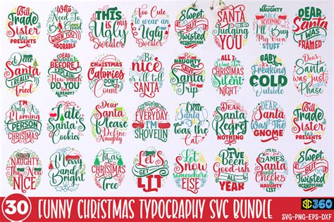 Funny Christmas Svg Bundle Illustration Par Svgcuts Creative Fabrica