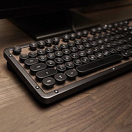 Azio Retro Classic Vintage Typewriter Mechanical Usb Keyboard Elwood Mk