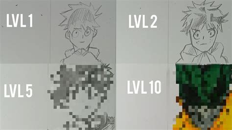 How To Draw Midoriya Izuku In Different Levels Youtube