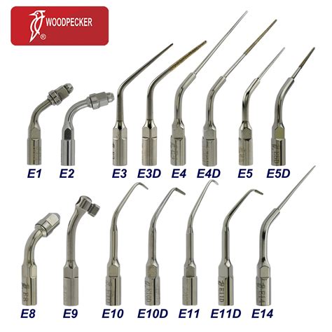 Woodpecker Original Dental Ultrasonic Scaler Tips Scaling Tip E1 E2 E3