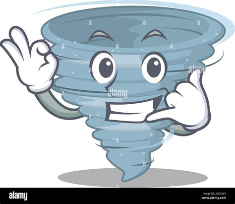 Cartoon design of tornado with call me funny gesture Stock Vector Image ...