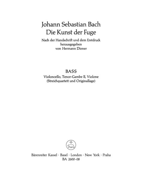 楽天ブックス 【輸入楽譜】バッハ Johann Sebastian フーガの技法 Bwv 1080diener編 チェロテノール