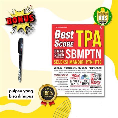 Jual BUKU TPA PSIKOTES BEST SCORE TPA SBMPTN SELEKSI MANDIRI PTN PTS