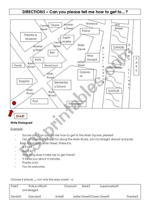 Written Directions Worksheets