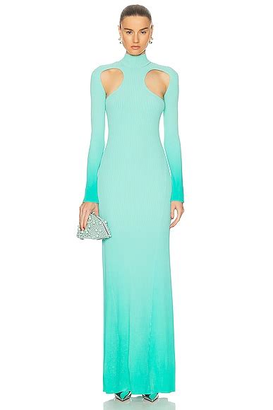 David Koma For FWRD Deep V Maxi Dress In Blue FWRD