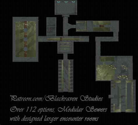 [oc] [battlemap] Sewer Battlemap Two Free Hd Maps With Narrative Picture R Fantasymaps