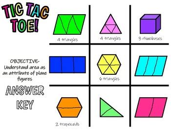 3rd Grade Math Tic Tac Toe Understand Area As An Attribute Of Plane