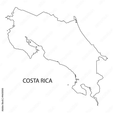 black outline of Costa Rica map Stock Vector | Adobe Stock