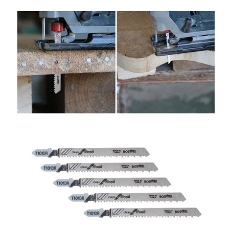 5 Pcs T101br Hcs 100mm Jigsaw Blades Clean For Wood Laminated Board