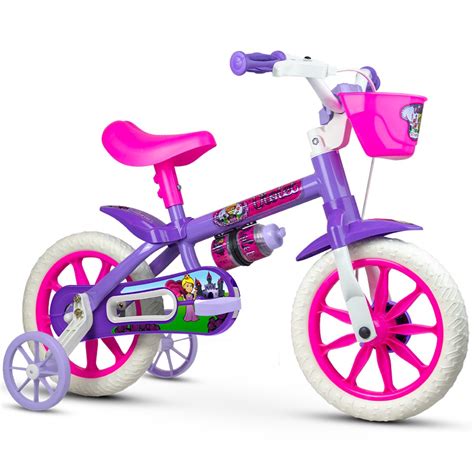 Bicicleta Feminina Infantil Nathor Violet Aro 12 Cor Violeta Branco