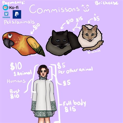 Bri Comms Open On Twitter Commission Sheet I Upped Some Prices As I