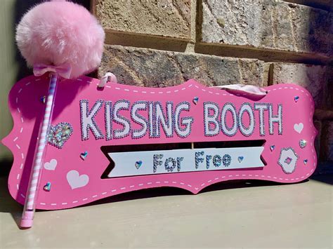 Rhinestone Kissing Booth Sign Etsy