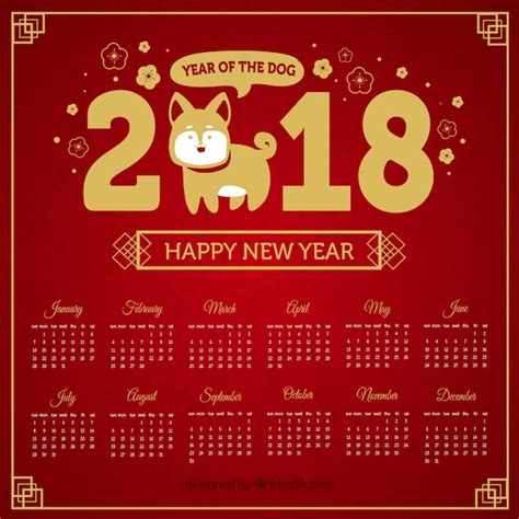 Free Vector | Chinese new year calendar design