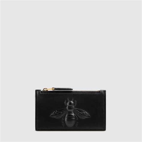 Porte cartes à abeille embossée Gucci Portes Cartes Femme