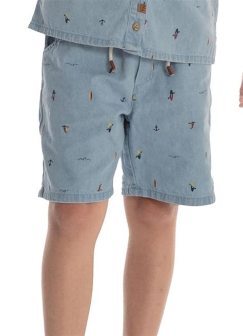 Bermuda Jeans Infantil Denim Azul Trick Nick