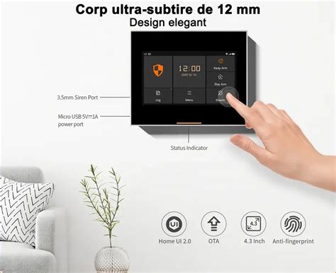 Sistem De Securitate Complet Cu Alarma Smart WiFi Cu Ecran Tactil IPS 4