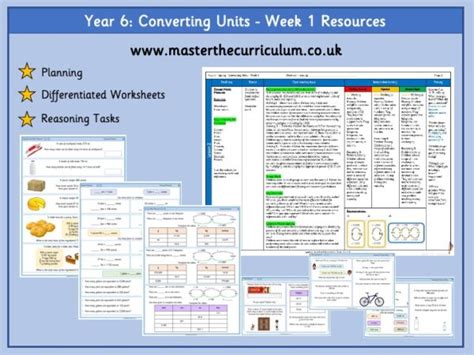 Year 6 Week 1 Editable Differentiated Worksheets Converting Units Master The Curriculum