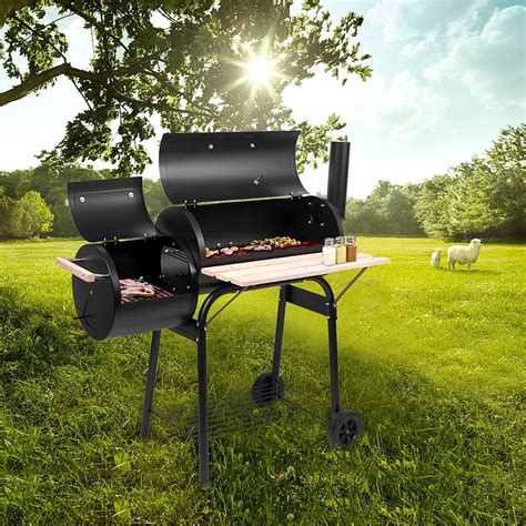 Bbq Charcoal Grill With Offset Smoker Portable Barbeque Grill With