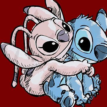 Stitch And Angel Sticker For Sale By Omlayminh Redbubble