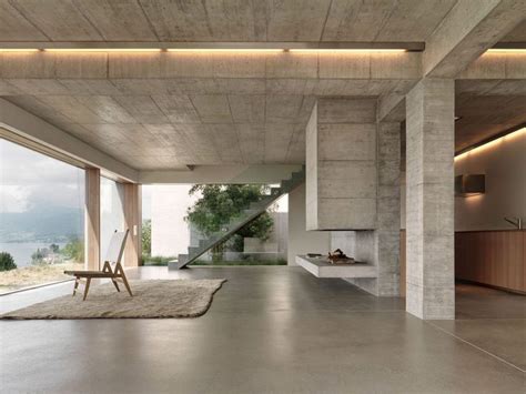 Minimalist Living Room Interior Concrete House Modern Architecture