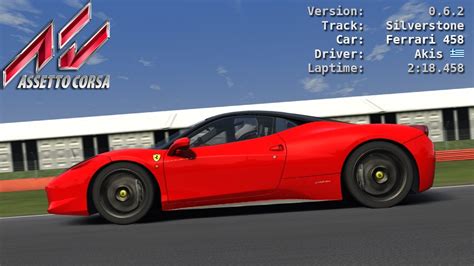 Assetto Corsa Hotlap Ferrari 458 Silverstone Revisited Car Setup