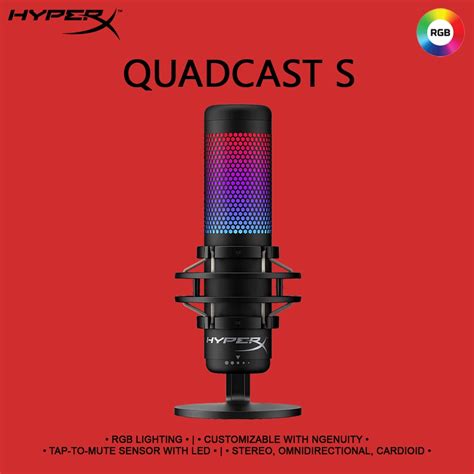 Jual HyperX QuadCast S RGB USB Condenser Gaming Microphone Shopee