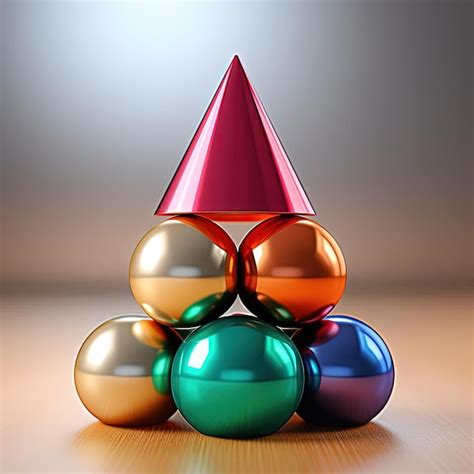 Premium Photo Colorful Ball Pyramid With Shadow