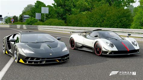 Forza 7 Drag Race Lamborghini Centenario Vs Pagani Zonda Cinque