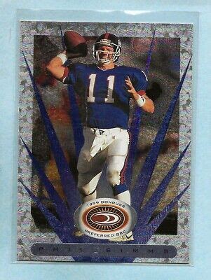 Phil Simms Donruss Preferred Qbc Silver Giants Comb