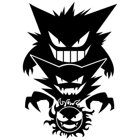 Gengar Haunter Gastly Vector Svg Dxf Png Etsy Finland