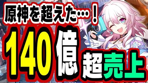 【セルラン】原神超えの10日で140億稼ぎで初動3位の屈辱を晴らした『崩壊スターレイル』初月売上と今後の予測！ 原神動画まとめ