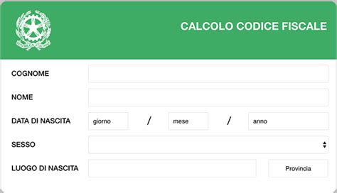 Calcolo Codice Fiscale