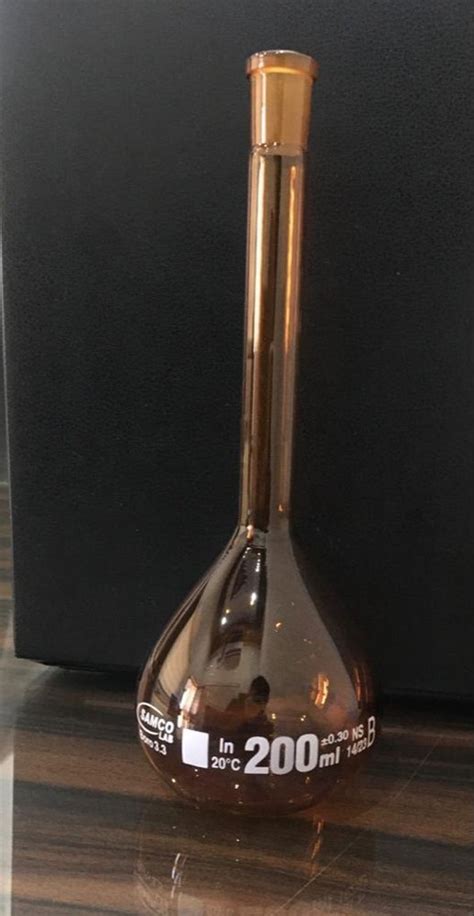 Samco Lab Borosilicate Glass 3 3 200ml Volumetric Flask For Chemical