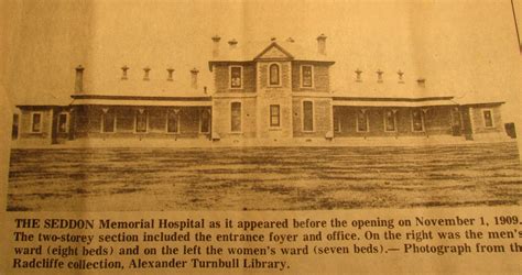 GORE, Moments in the Past: SEDDON MEMORIAL HOSPITAL