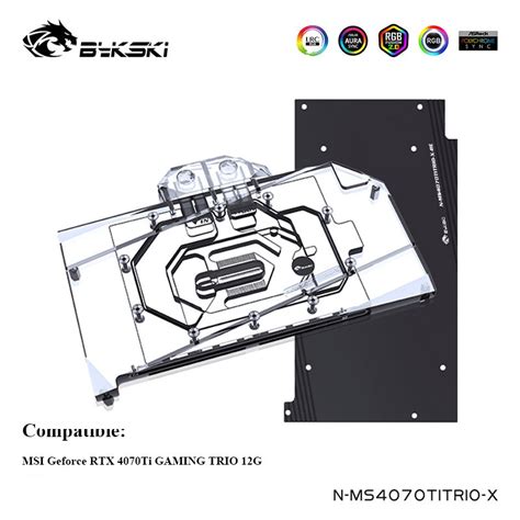 Bykski Water Block Serve For Msi Geforce Rtx 4070 Ti Gaming Trio 12g Vga Cooling Cooler With