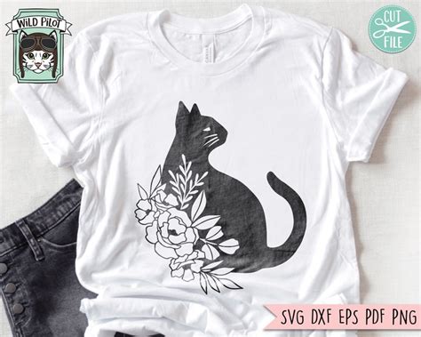 Black Cat Svg File Witch Cat Svg Cut File Cat Moon Svg Etsy