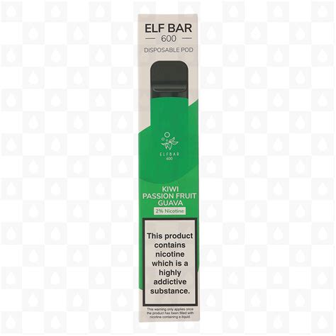 Kiwi Passion Fruit Guava Elf Bar 600 20mg Disposable Vapes Redjuice Uk