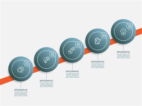 Horizontaler Kreis Horizontale Schritte Zeitleiste Infografik Bericht