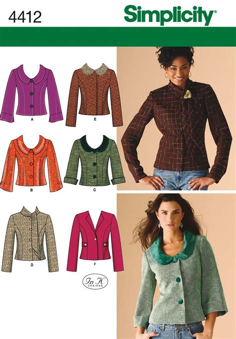 Womens And Petite Jacket Sewing Pattern 4412 Simplicity Sewing