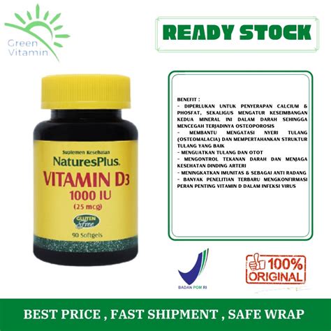 Jual Natures Plus Vitamin D Iu Softgel Shopee Indonesia